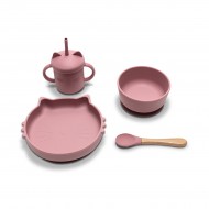 Σετ φαγητού σιλικόνης pink
