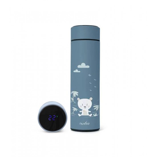 Θερμός με ψηφιακή ένδειξη θερμοκρασίας 500ml Powder blue