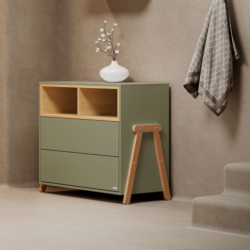 Palmer olive συρταριέρα με ράφι