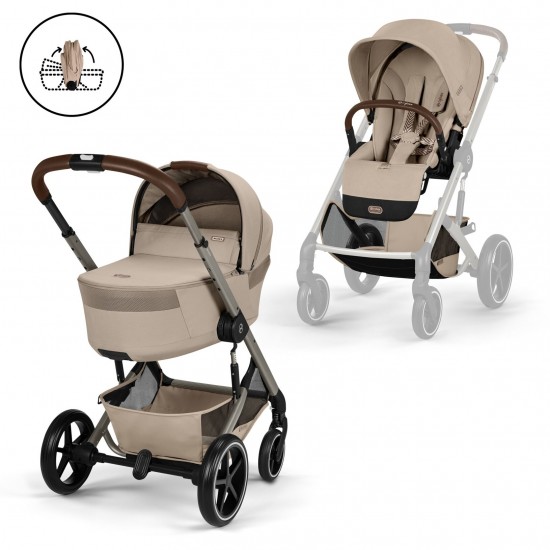 Balios S lux με πτυσσόμενο πορτ μπεμπέ almond beige