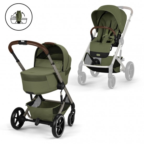 Balios S lux με πτυσσόμενο πορτ μπεμπέ moss green