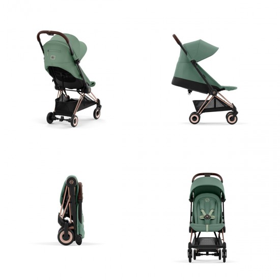 Coya καρότσι leaf green rosegold