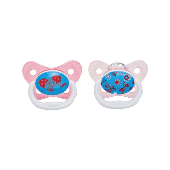 Πιπίλες Πεταλούδα Prevent ροζ 6-18