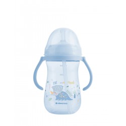 Ποτήρι με καλαμάκι σιλικόνης 300ml Dino World Blue Ποτήρι με καλαμάκι σιλικόνης 300ml Dino World Blue