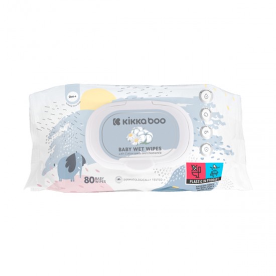 Μωρομάντηλα cotton & chamomile 80 τεμ με καπάκι Μωρομάντηλα cotton & chamomile 80 τεμ με καπάκι