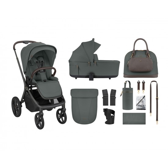 Goya 2-1 σύστημα μεταφοράς platinum με πτυσσόμενο πορτ μπεμπέ olive