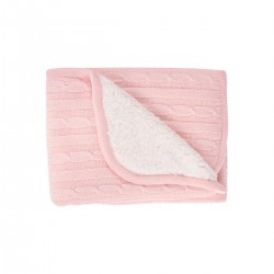 Πλεκτή σέρπα κουβέρτα αγκαλιάς light pink