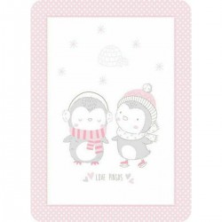 Κουβέρτα βελουτέ Love pingus 110x140 pink