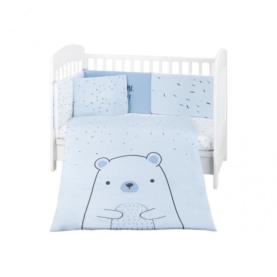 Σετ προίκας Bear with me blue 6 τεμαχίων 70x140 Σετ προίκας Bear with me blue 6 τεμαχίων 70x140
