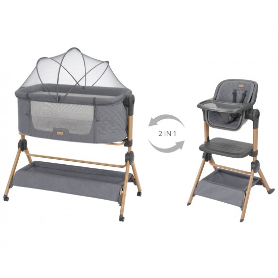 Sleat me λίκνο 2 σε 1 + Καρεκλάκι φαγητού grey