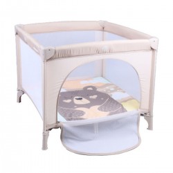 Παρκοκρέβατο τετράγωνο Enjoy beige bear