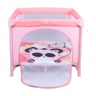 Παρκοκρέβατο τετράγωνο Enjoy pink panda